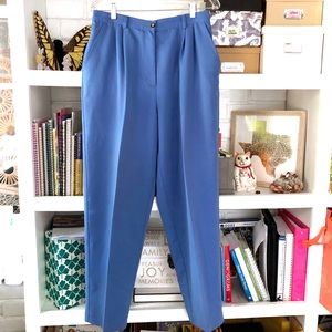Vtg Blue High-Rise Pleated Trousers
